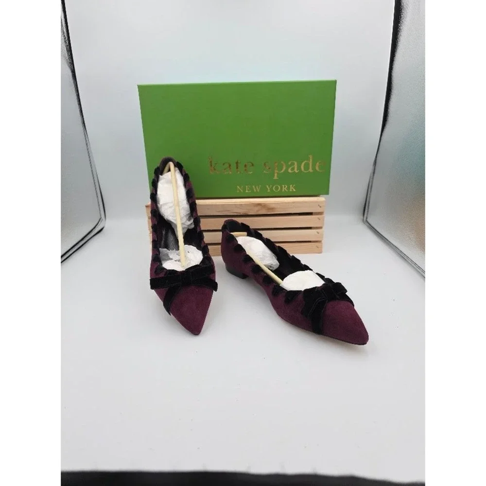 Kate Spade Kalani Flats Womens 8.5M Deep Cherry Suede S21011‎ Gothic Whimsgoth